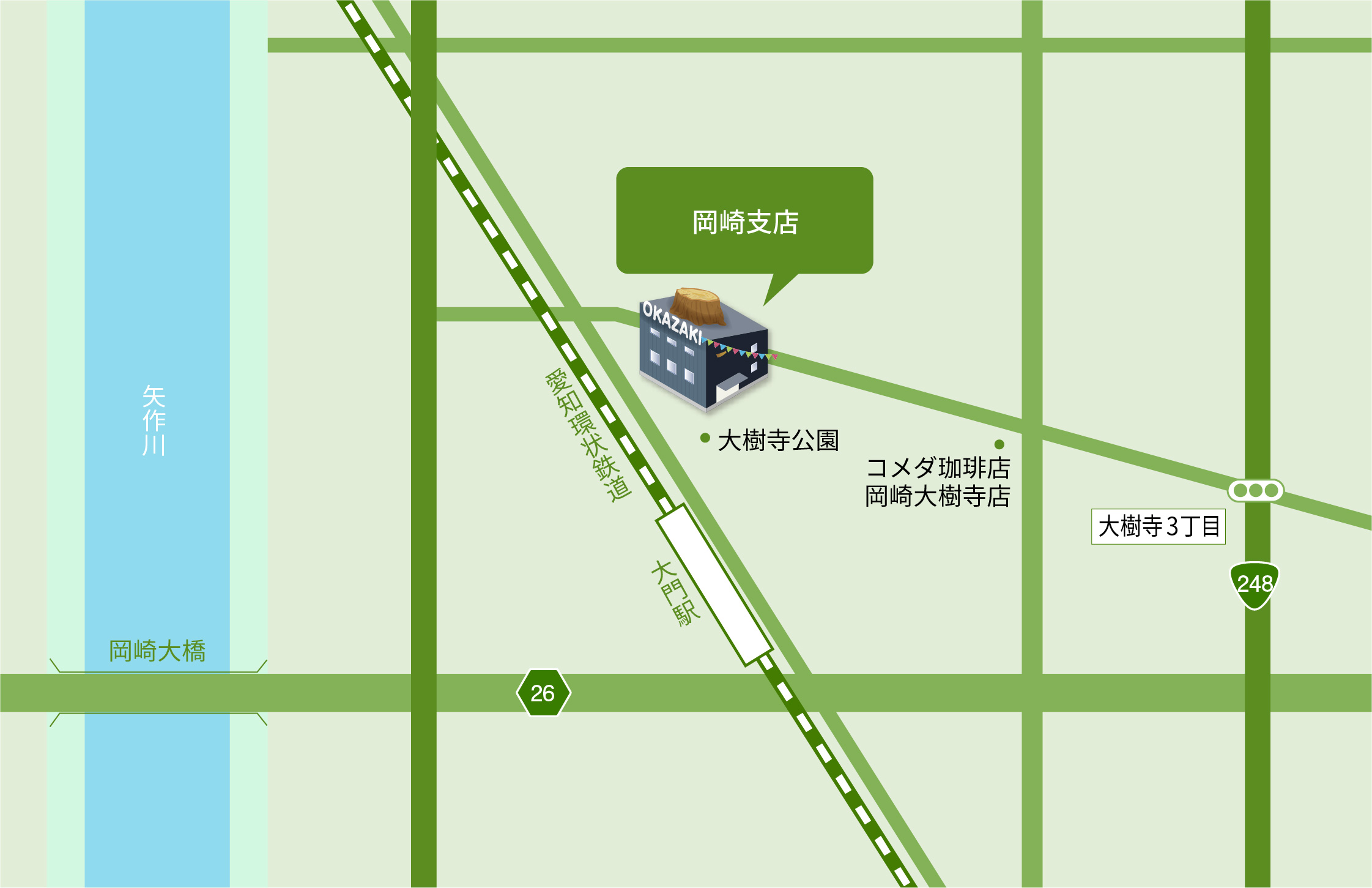 岡崎支店地図